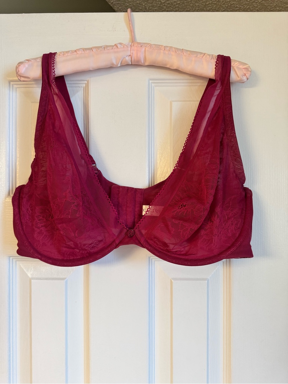 Cacique Lace Unlined Underwire Bra - Berry
